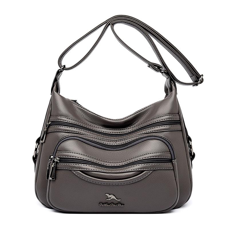 Emgrand Kangaroo Bag Middle-aged Mother Bag Crossbody Shoulder Bag Women's Soft Leather Bag 2025 New Large-capacity Gift for Mother-in-law