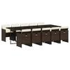 VidaXL Garden Dining Set and Cushions 11 Pcs Brown Rattan 3210573