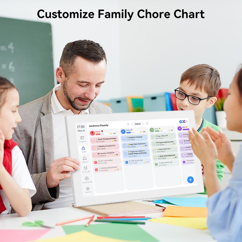 15,6-дюймовый цифровой календарь 1080P Full HD сенсорный экран интерактивное настенное/настольное крепление для бесперебойного планирования умный семейный планировщик