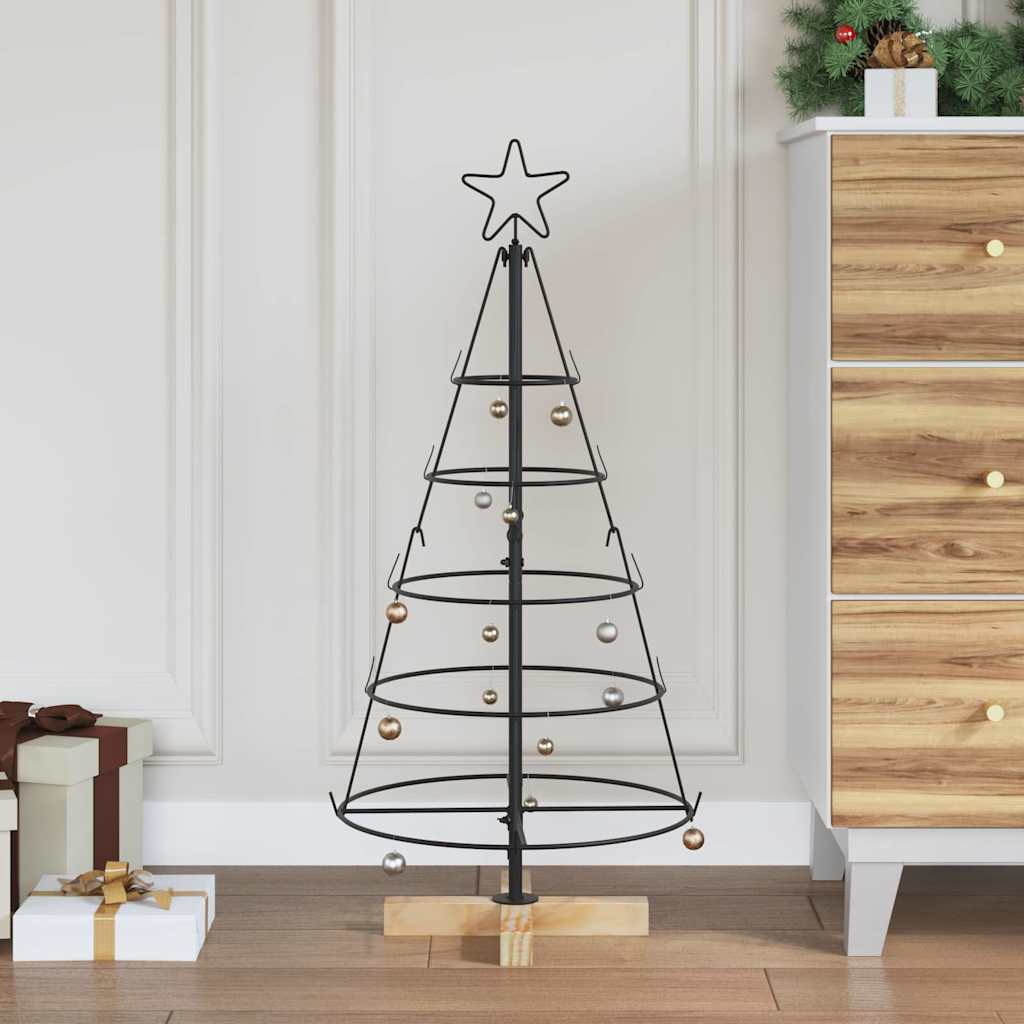 Christmas Decoration with Stand Black 90 cm Steel
