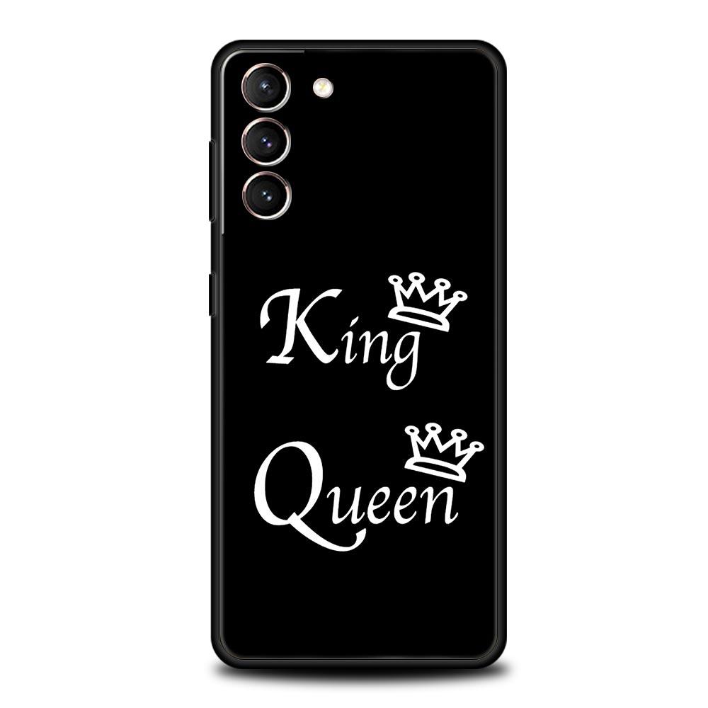 Чехол для телефона в стиле мультфильма для пары, с короной, король, королева, для Samsung Galaxy S24 S23 S22 S20 Ultra S21 FE 5G S10 S9 Plus S10E S8