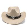 Suede Ethnic Style Top Hat Western Cowboy Hat Tibetan Performance Hat Men'S Retro Woolen Hat