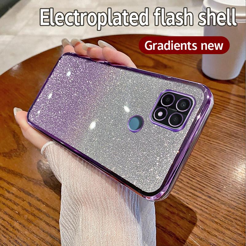 Для OPPO Realme C21 Чехол Realme C21 Чехол для телефона Блестящий блестящий силиконовый объектив камеры Мягкая задняя крышка