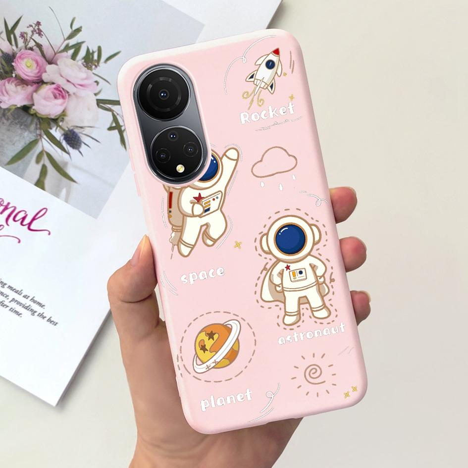 For Honor X7 X7a Case Lovely Duck Astronaut Soft Silicone Matte Phone Cover For Honor X7b CLK-LX1 Funda X 7b X 7a HonorX7 Bumper
