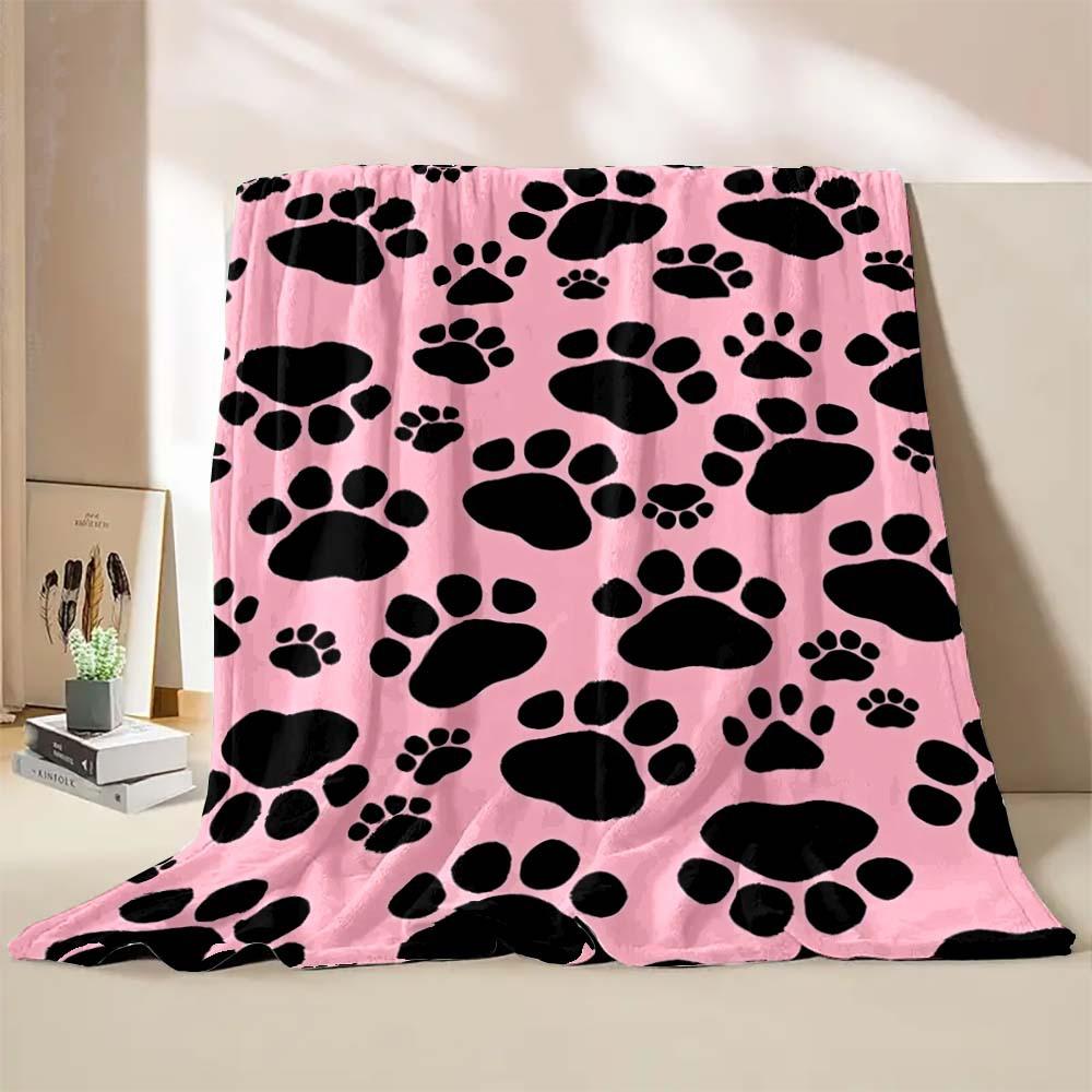 Cute cat print blanket home travel camping blanket single layer flannel shawl blanket soft cartoon fleece blanket
