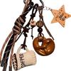 Y2K Korean Brown Cute Alkaline Bread Keychain Braided Rope Keyring Bag Pendant Backpack Hanging Decoration Girl Gifts
