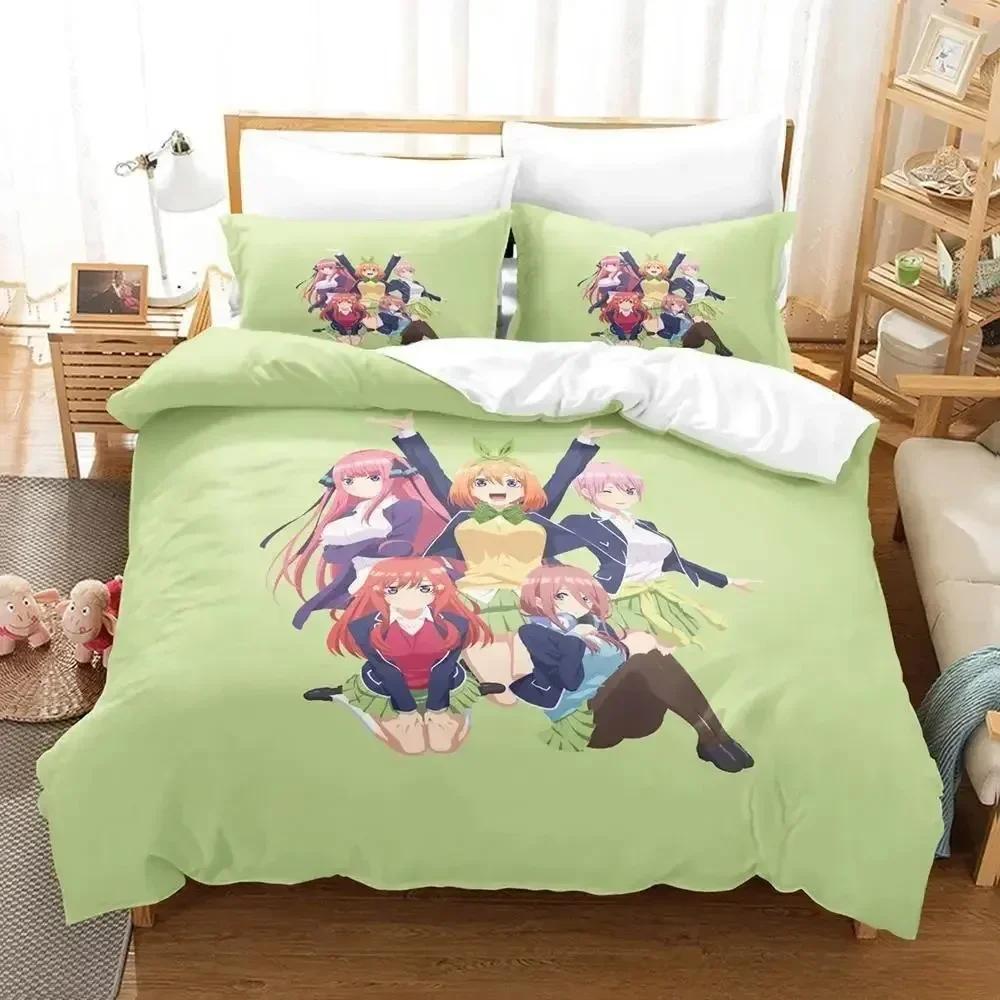 The Quintessential Quintuplets Комплект постельного белья Single Twin Full Queen King Size Комплект постельного белья Aldult Kid Bedroom Пододеяльники 3D Аниме