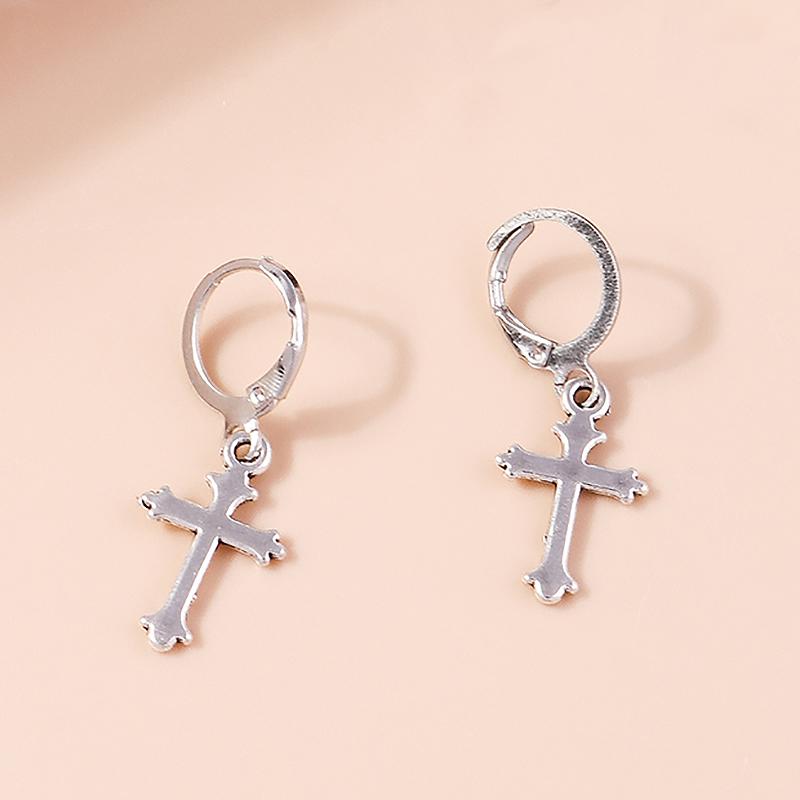 Vintage Witch Vampire Heart Earrings Gothic Cross Talisman Dangle Earrings Steampunk Royal Party Statement Jewelry Gifts