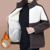 Winter Women Fleece Coat Plush Thick Warm Jacket Ladies Loose Simple Fashion Splice Large Size Outewear