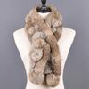 Women Winter Rabbit Fur Scarf 100% Natural Rabbit Fur Fashion Warm And Soft Neckerchief Wholesale Pompoml Fur Scarves Headbands