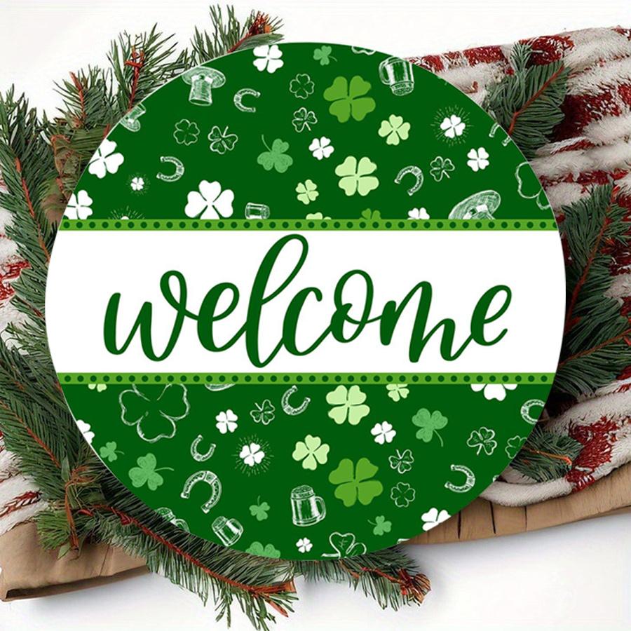 2D плоский 20 см приветственный знак с Днем Святого Патрика, деревянный настенный декор - автомобильный воздушный шар, универсальный праздничный деревянный кулон, украшение для дома, добро пожаловать