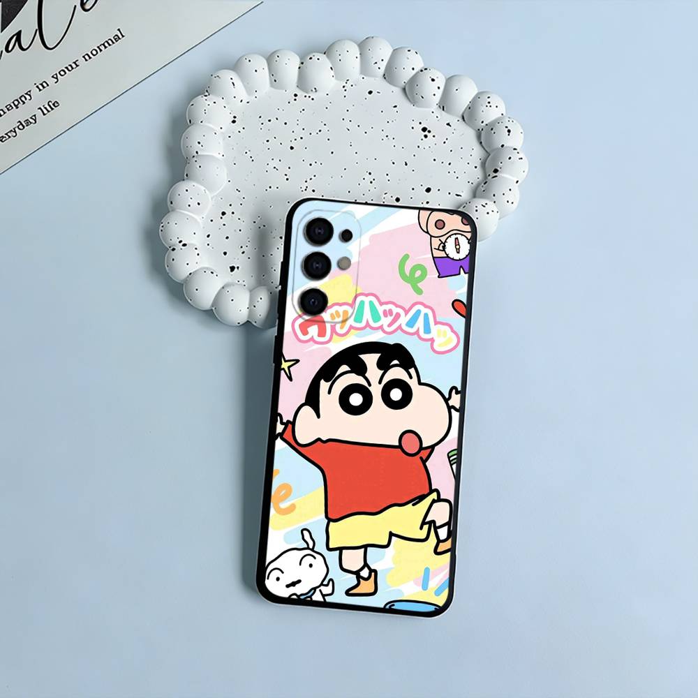 C-S-C-Crayon -Shin-chan Black Soft Silicone Phone Case for Samsung S25, S24, S21, S22, S23, S30, Ultra, S20, Plus, FE, Lite