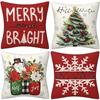 New Christmas Pillowcase Living Room Decoration Striped Snowflake Pillowcase Winter Farm Sofa Pillowcase
