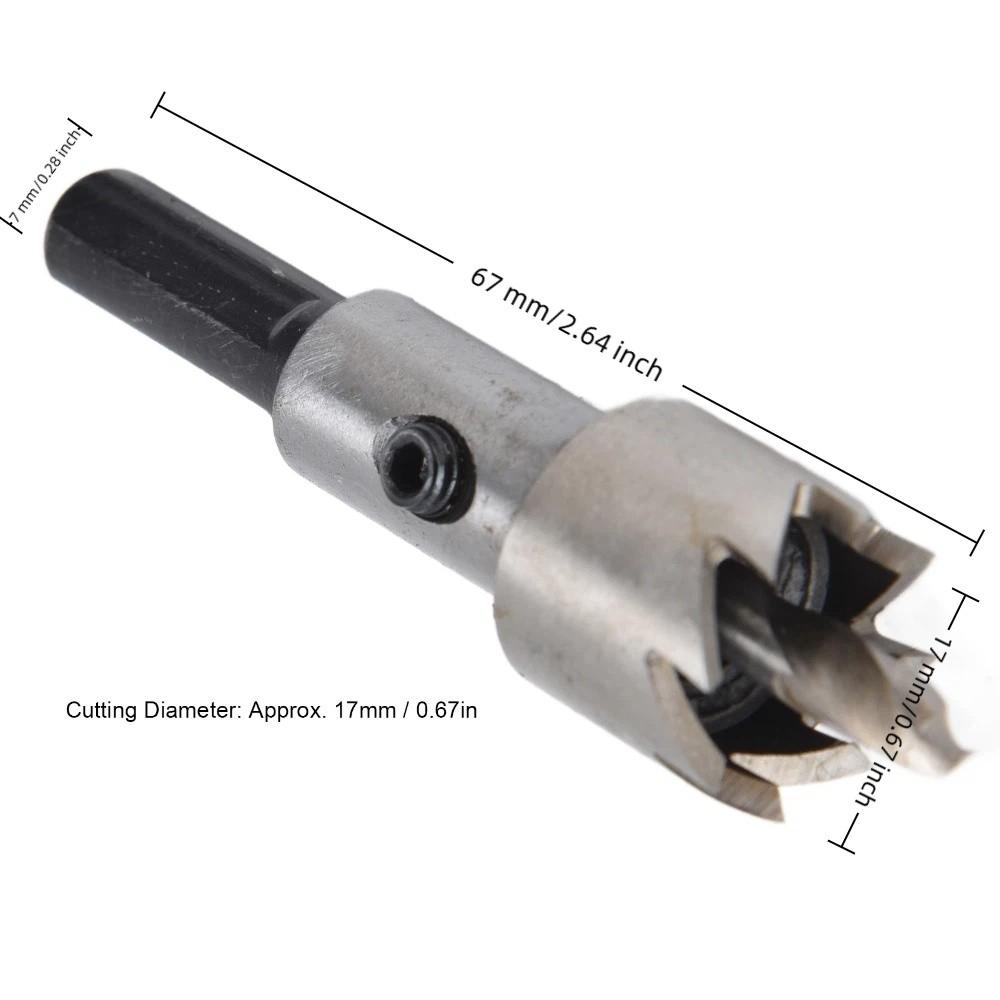 17mm Diameter Hole Saw Cutter Wood Plastic Alloy Compatible HSS Drill Bit For Metal