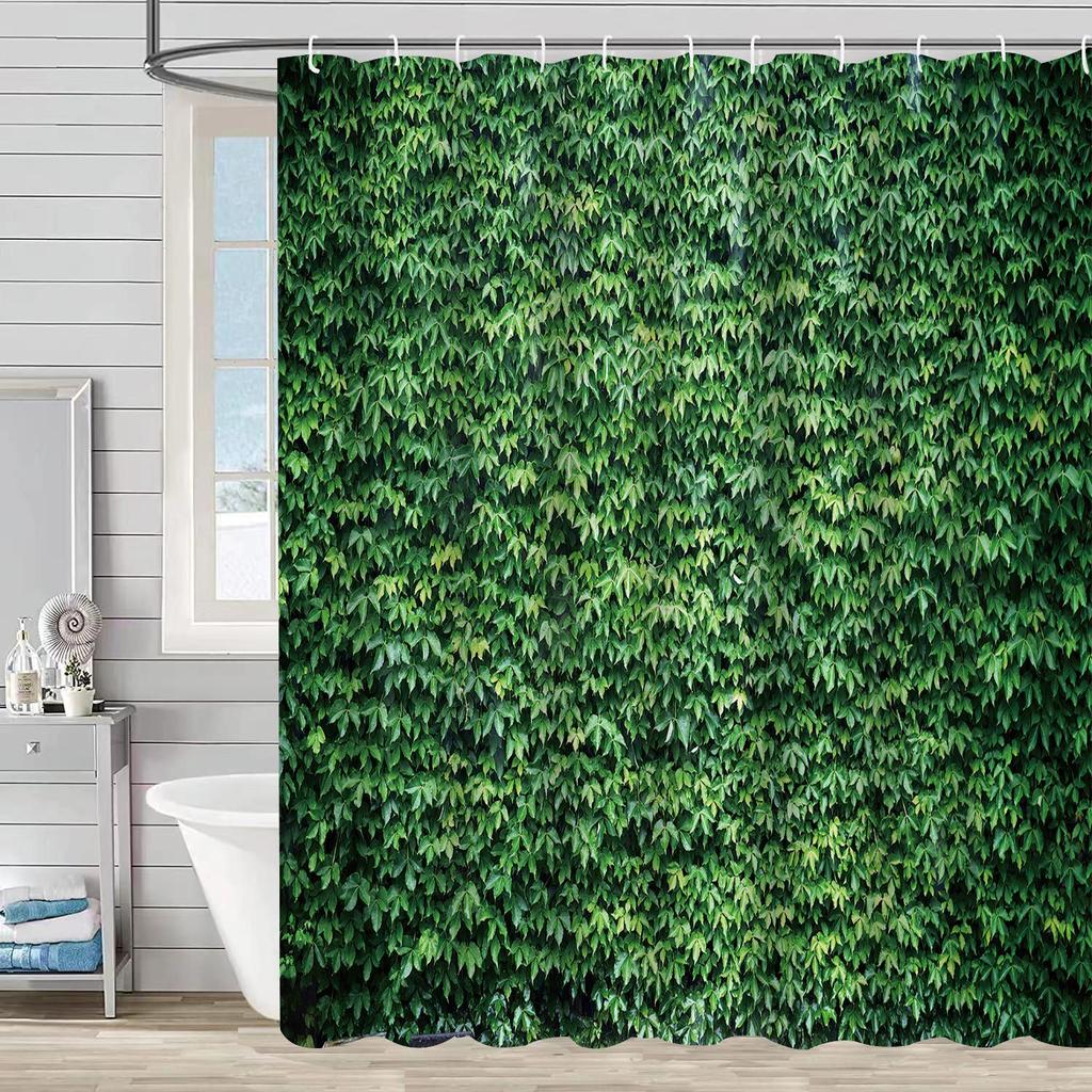 Водонепроницаемая и устойчивая к плесени душевая штора с 3D цифровой печатью, с принтом растений и камней, перегородка для душа и ванной