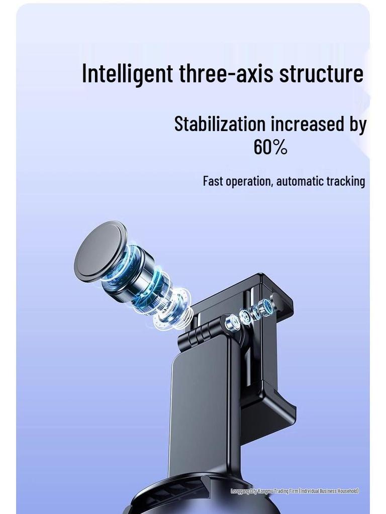 360° Automatic Rotating Gimbal Selfie Stick with Face Tracking for Live Streaming