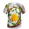 Half Cooked Egg 3D Digital Printed Men's Casual Short Sleeved T-shirt Summer Plus Size Men's T-shirts