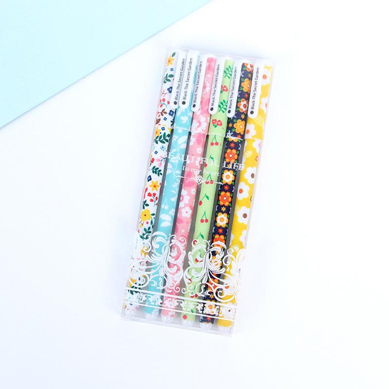 Креативный корейский канцелярский набор ручек Ручка для подписи Награда Черная ручка-роллер Набор из 6 штук Детский подарок Школа Офис Письменные принадлежности