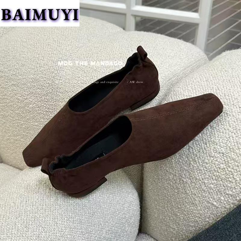 Мода Квадратный носок Женские лоферы Обувь 2025 Тенденция Мода Низкий каблук Офисная женская обувь Повседневная Прогулочная Платье Дизайнер Новые Mujer Zapatillas