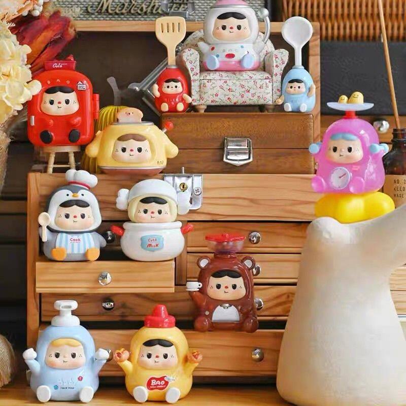 Heyone Baobao'S Small Kitchen Blind Box Cute Collectible Figure Desktop Decoration Car Ornament Birthday Gift For Kids And Anime