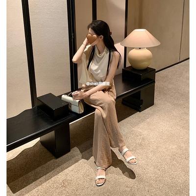 [] Старые деньги ряд~ Супер мягкая овчина с толстыми каблуками тапочки для женских сандалий для ношения на улице летом