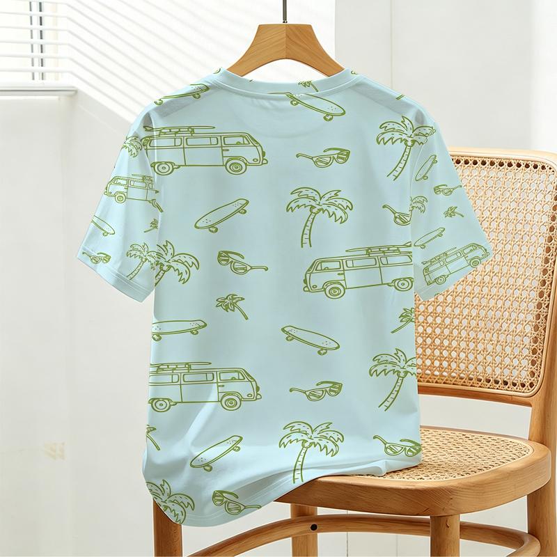 Women's Summer Short Sleeve T-Shirt Soft Cotton Crew Neck Top,Simple Ins Style,Comfortable for Beach Vacation & Daily Casual Wear