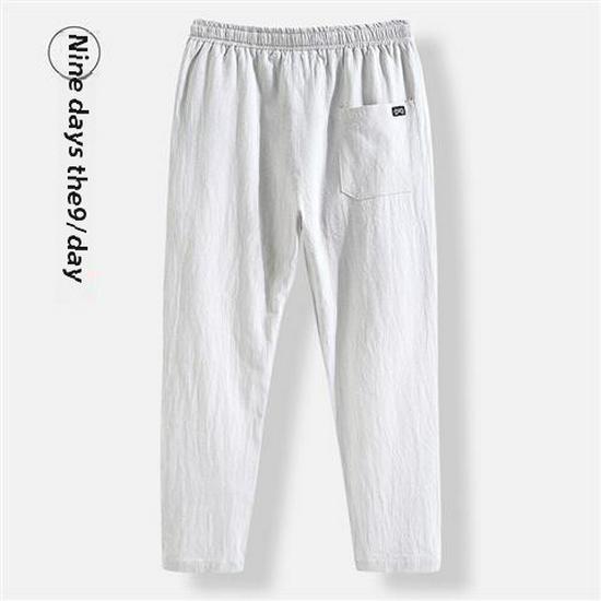 Мужские свободные повседневные брюки Ice Silk Linen 9-Point