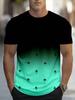 Футболка с принтом для мужчин, градиентные футболки Harajuku с коротким рукавом, повседневные футболки для отдыха с круглым вырезом