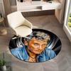 French legendary rock singer and actor Johnny Hallyday Round Carpet Soft Home Decoration Corridor Table and Chair Anti slip Outdoor Floor Mat rug H22