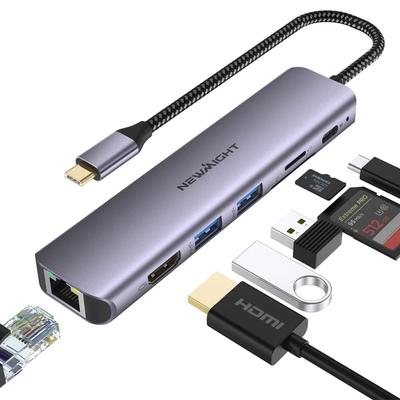 Адаптер-концентратор USB C lan hdmi Док-станция Gigabit Ethernet PD 100 Вт Быстрая зарядка HDMI Высокоскоростная передача данных Карта Совместим с Macbook