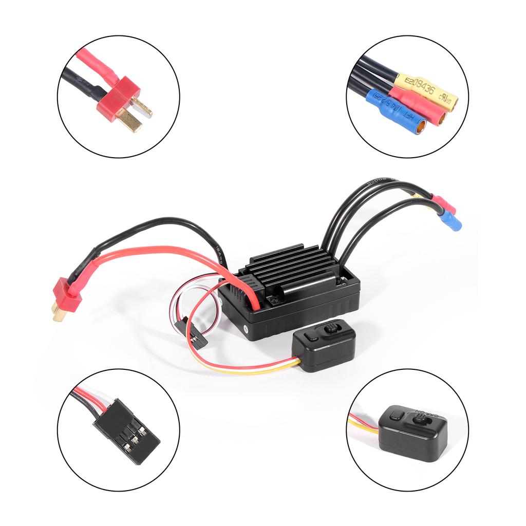 HG35A RC sensorless brushless waterproof 35A ESC suitable for 1/18 RC compatible with various brushless servos Simply operation