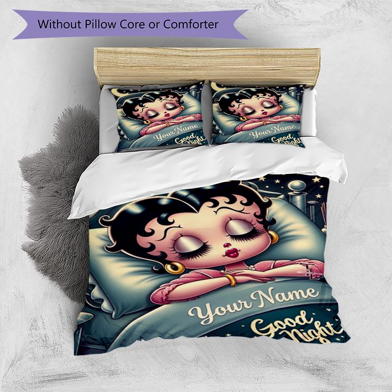 Dreamland Night Custom Name Text Print 1Pc Bedding Set Duvet Cover With Two Pillowcases Soft Bed Linen For Household Bedroom
