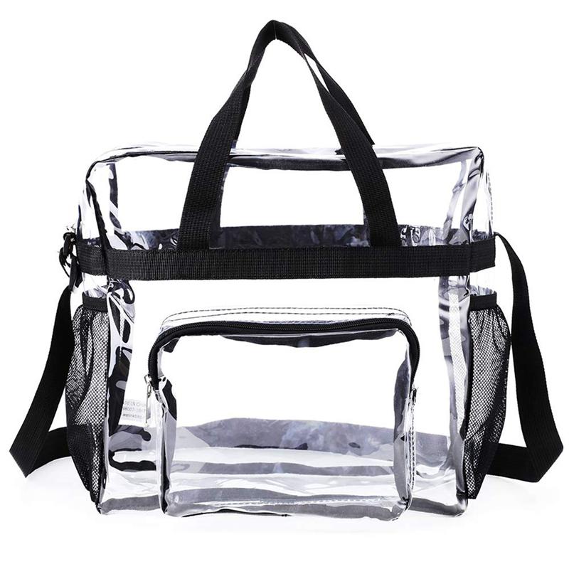 Portable Transparent Shoulder Crossbody Bag Tote Satchel PVC Handbag For Women Lady Large Capacity Clear Bag Shopping Handbag