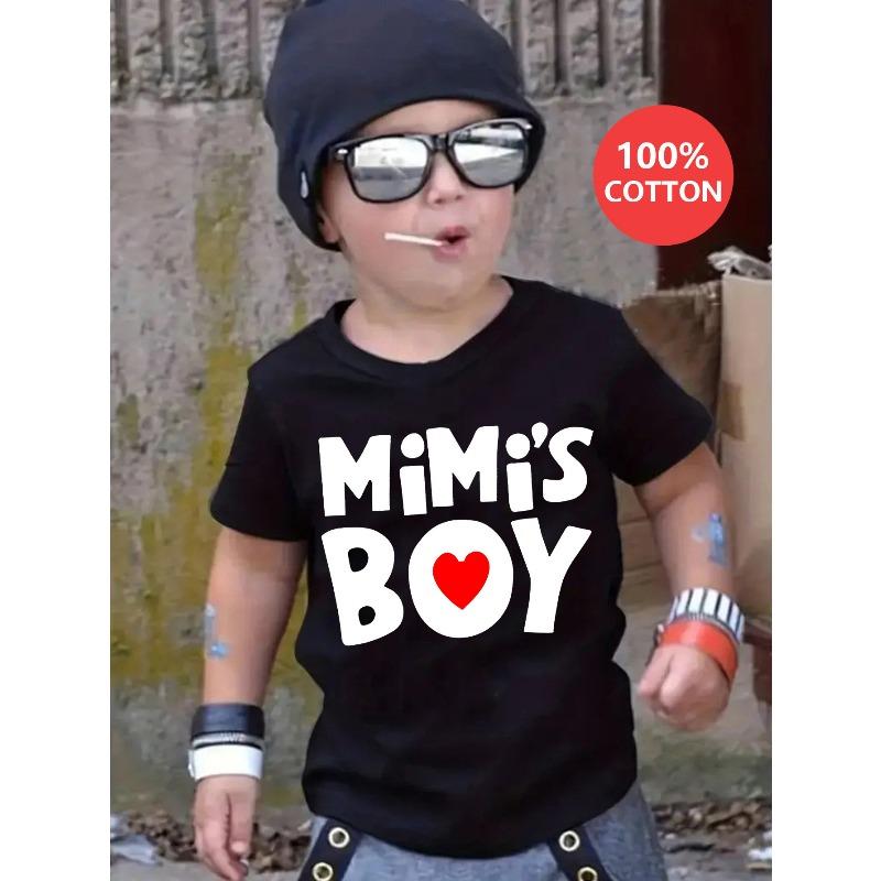 Европейские размеры Дети MiMi BOY LOVE Принт 100%хлопок Футболка для мальчика