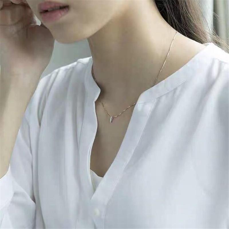 New Simple Short Water Drop Shaped 925 Sterling Silver Jewelry Temperament Exquisite Clavicle Chain Pendant Necklaces Xl149
