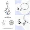 Круглые клипсы-шармы Plata Shining Moon Star Char Медные разделители Застежка-клипса Подходят для оригинального браслета Светящиеся бусины-цепочки безопасности DIY Ювелирные изделия