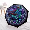 Quantum Salamander Evolution pattern umbrella, portable and foldable design, 8 ribs, a casual accessory for Halloween, Christmas, and birthday gifts.