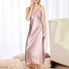 Летняя шелковая пижама, ночная рубашка, женская плиссированная ночная рубашка без рукавов с V-образным вырезом