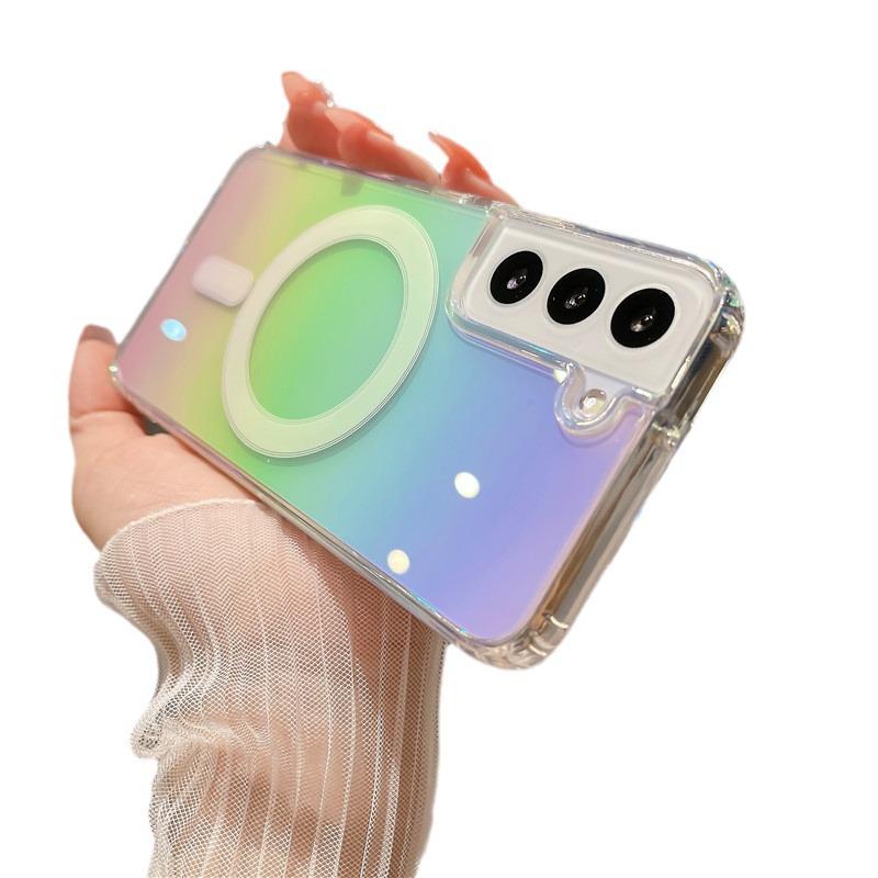 Чехол для телефона Samsung S26 Ultra с лазерным градиентом, магнитный, для ZFold 6/7, акриловый, S25+, ударопрочный