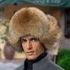 Шапки из натурального лисьего меха Мужская зимняя шапка-ушанка Среднего и пожилого возраста Уличная Утепленная шапка из енота Теплая шапка-авиатор из овчины