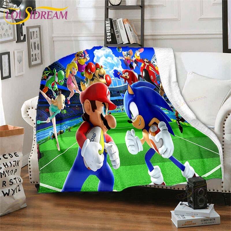 Плед Mario Bros Высококачественный Фланелевый Теплый Мягкий Плюшевый для Дивана Кровати Подходит для Пледа от Кондиционера