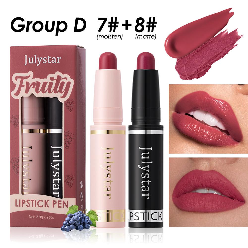 Фруктовый аромат увлажняющий блеск для губ Beauty Gloss Lipstick Стойкая водостойкая матовая помада Top Two
