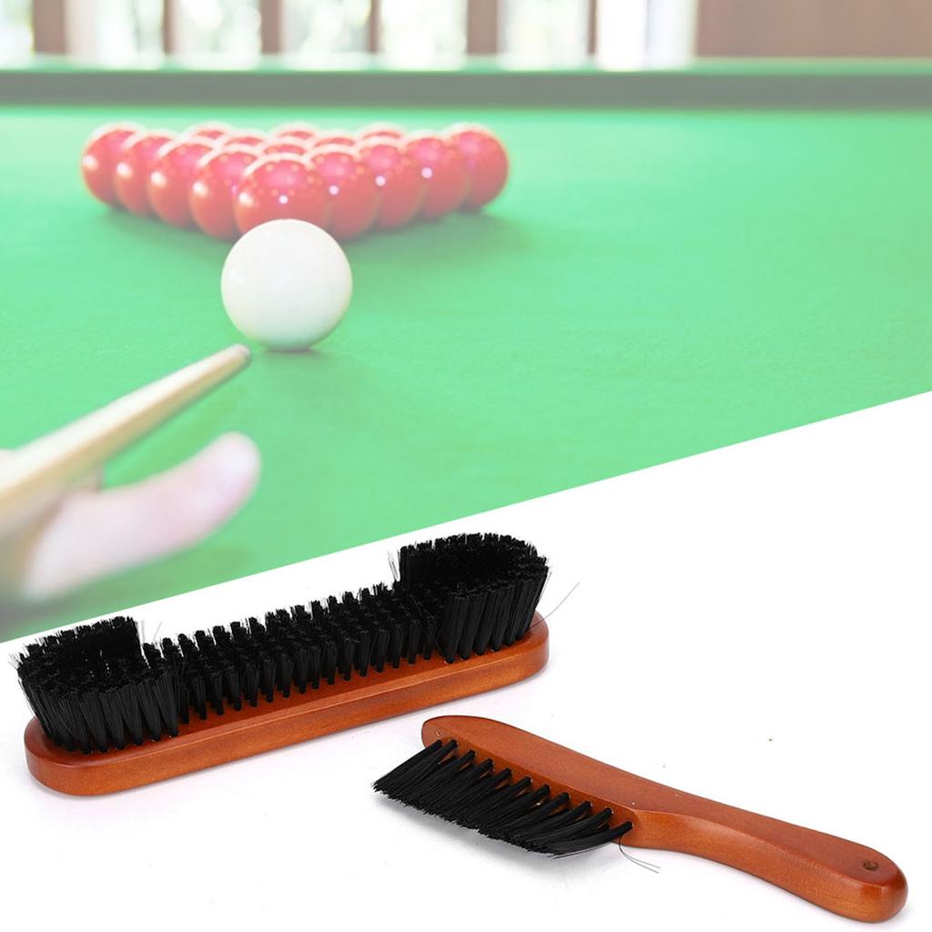 2 Pcs Pool Billiard Snooker Table Brush Hair Sweep Rail Clean Tool Cleaning Set Accessories