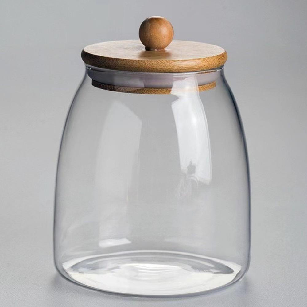 Transparent Airtight Glass Containers Moisture Proof Tea Storage Jar Coffee Bean Seasoning