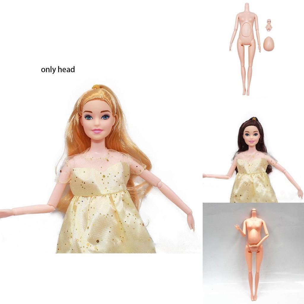 11-дюймовая 30-сантиметровая 6-шарнирная пузатая беременная голая кукла со съемным животом