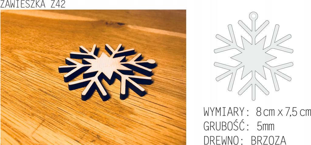 Wooden Christmas tree decorations Z42 3 pcs.