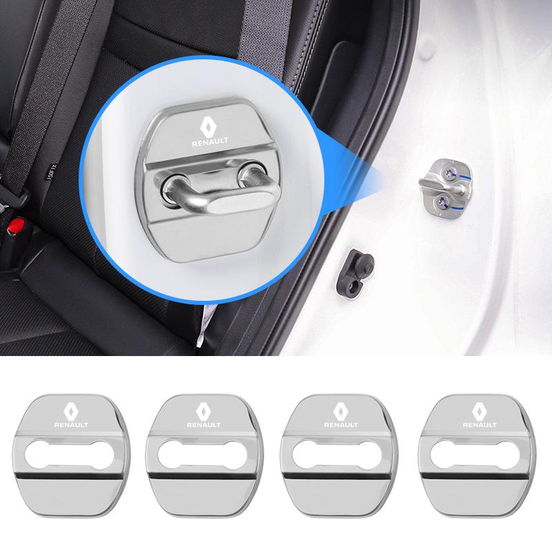 4PCS Car Styling Car Door Lock Covers Protection Accessories For Renault Megane 2 3 4 Twingo Clio Talisman Captur Sandero Duster Z555