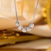 Elegant Full Zircon Copper Necklace Women Simple Exquisite Collarbone Chain Luxury Micro Inlaid Jewelry Gift
