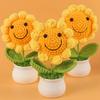 1PCS Creative Artificial Flowers Cute Crochet SunFlower Pots Knitted Flower Handmade Gift Home Wedding Guest Gifts Desktop Decor