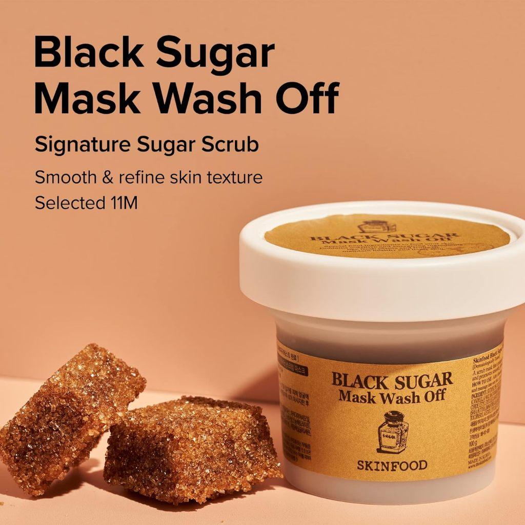SKIN FOOD Маска-скраб для лица с черным сахаром 4,05 жидкой унции. унция.(120г)